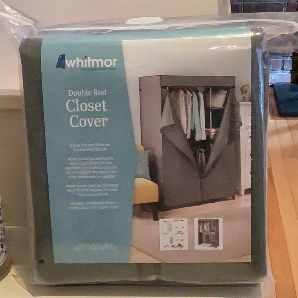 WHIT Gray Double Rod Closet Cover